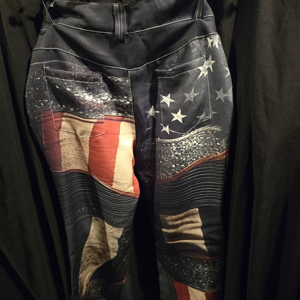 Source Unknown Multicolor Patchwork Wide Leg Pants - image 2